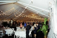 The guests slowly filled the party tents
