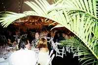 People talking and laughing filled the tent